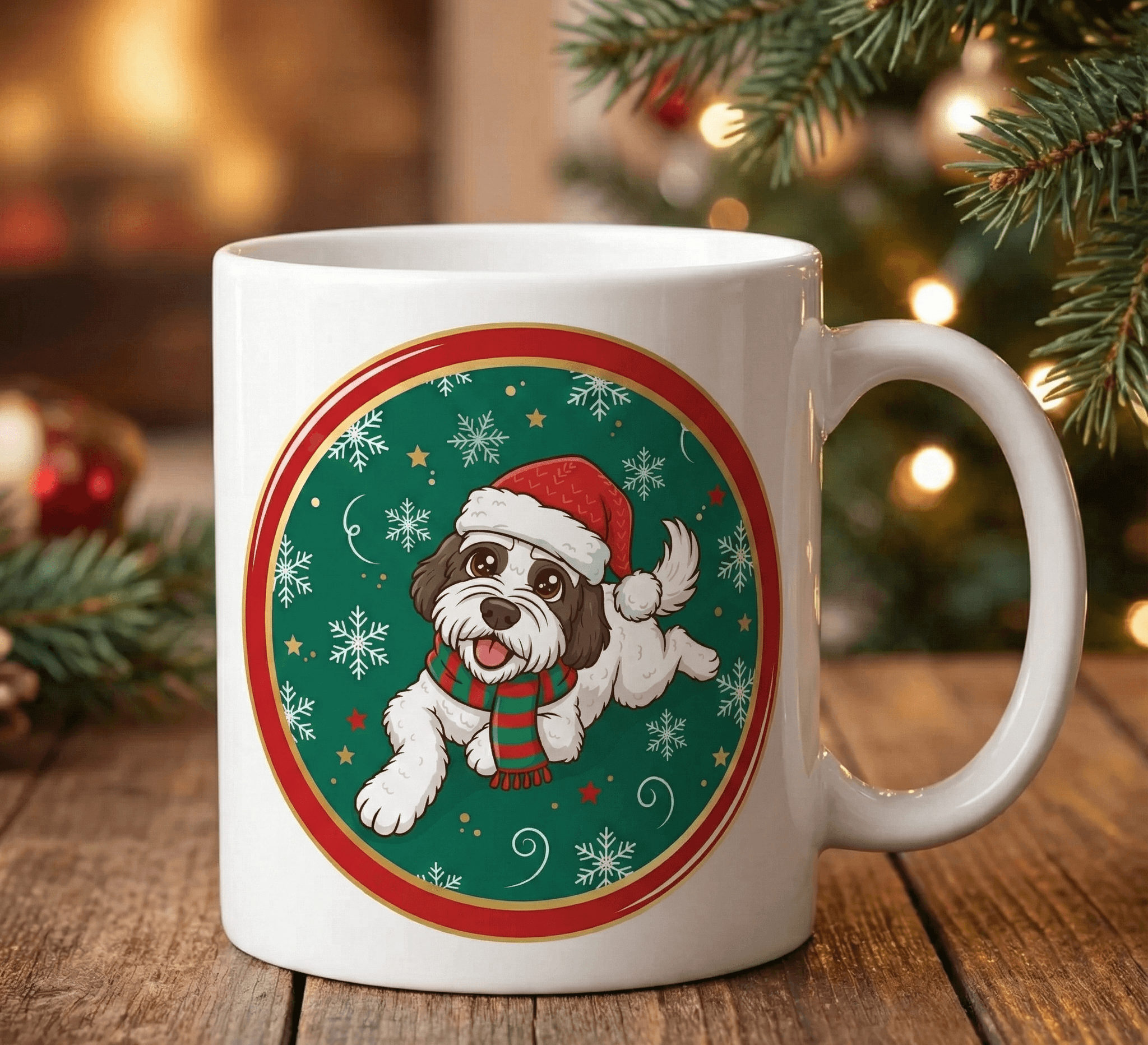 Example cartoon santa pet portrait